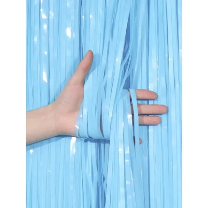 Lyseblå - Frynsegardin Bakgrunn - 2x1m