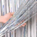 Sølv glitter - Frynsegardin Bakgrunn - 2x1m