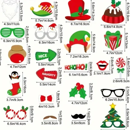 32 styk Julerekvisitter av Papp på Pinne - Christmas